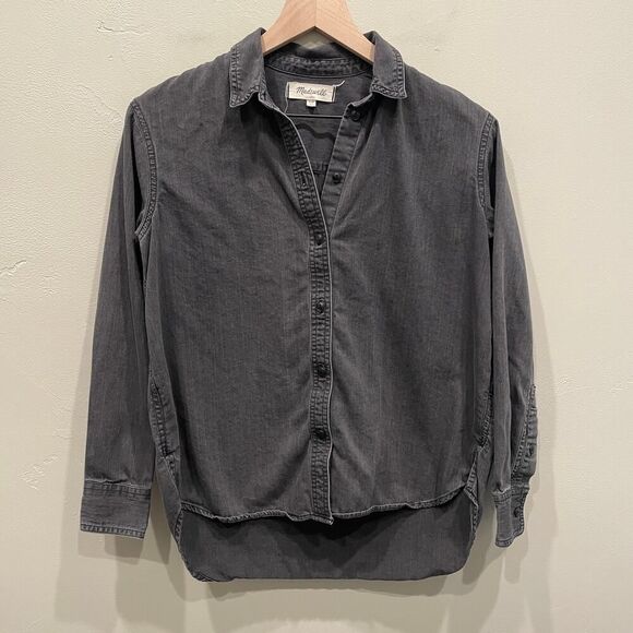 Madewell Denim Oversized Ex-Boyfriend Shirt - Size: XXS - Picture 1 of 5